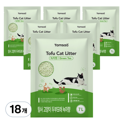 탐사 고양이 두부모래 7L (약 2.8kg), 18개, 녹차향