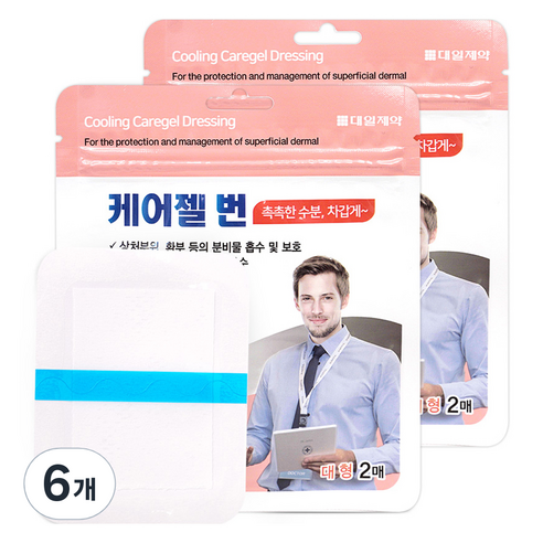 대일제약 케어젤 드레싱, 2개입, 6개