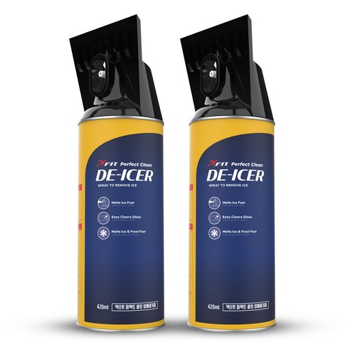 엑스핏 퍼펙트 클린 성에제거제 스프레이, 420ml, 2개