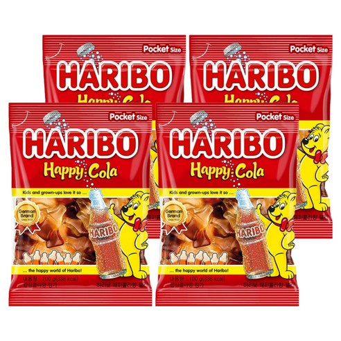 하리보 해피콜라 젤리, 100g, 4개