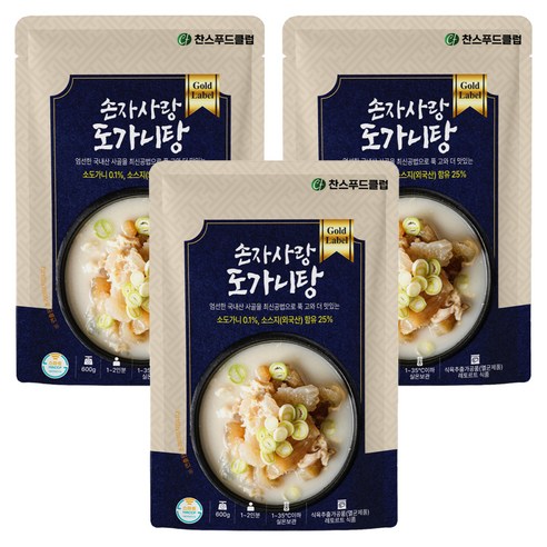 찬스푸드 손자사랑 도가니탕, 3개, 600g