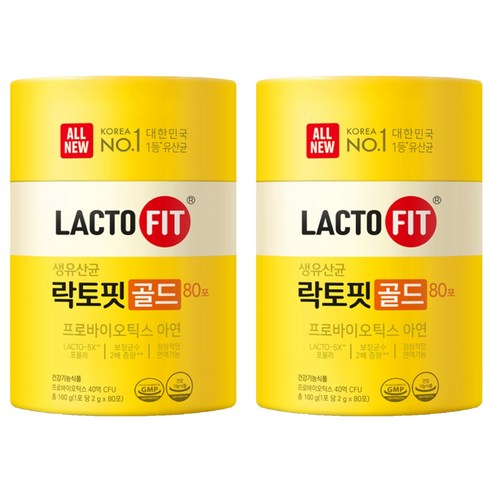락토핏 골드 80포, 160g, 2개