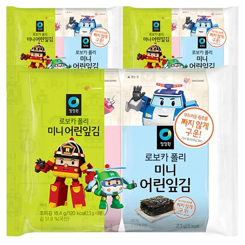 청정원 로보카폴리 미니 어린잎김 8p