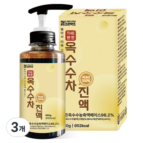 조은약초 더 편한 볶은 옥수수차 진액, 560g, 3개
