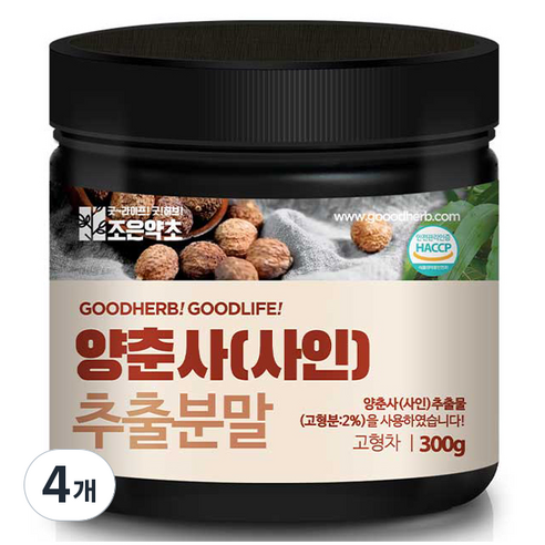 조은약초 양춘사 사인 추출 분말, 300g, 4개