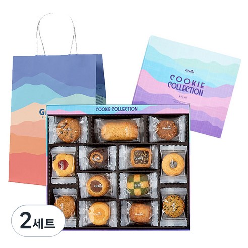 그래인스쿠키 콜렉션 쿠키 50p + 쇼핑백 세트, 13종, 2개