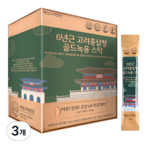 개성고려삼인 6년근 고려홍삼정 골드녹용 스틱 100p