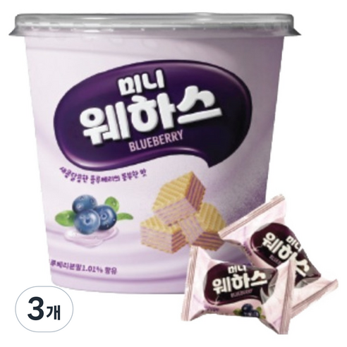 미니웨하스 블루베리맛, 3개, 168g