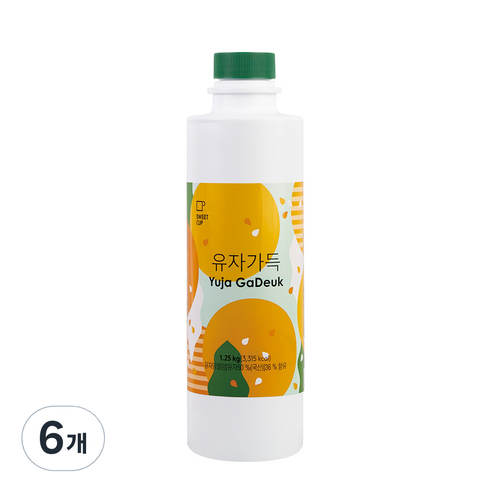 스위트컵 유자가득 농축액, 6개, 1.25kg
