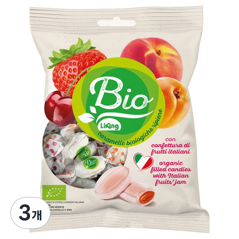 라이킹 바이오 유기농 후르츠잼 필드캔디, 3개, 90g