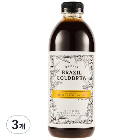 마르니스 브라질 콜드브루 원액, 1L, 1개입, 3개