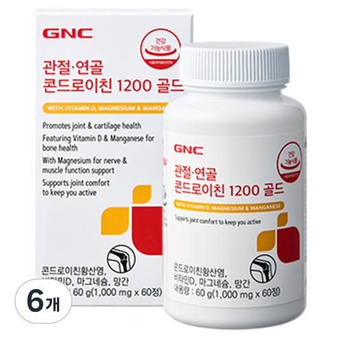GNC 관절연골 콘드로이친 1200 골드 60g, 60정, 6개
