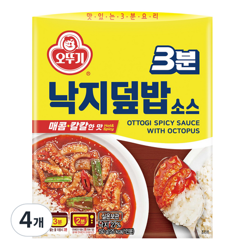 오뚜기 3분 매운낙지 덮밥 소스, 150g, 4개