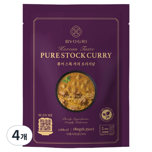 데이웰즈 퓨어 스톡 커리, 180g, 4개