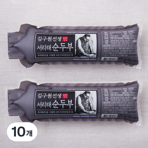 [로켓프레시] 김구원선생 서리태 순두부, 400g, 10개