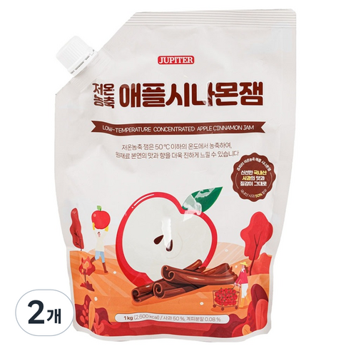 래미푸드 쥬피터 저온농축 애플시나몬잼, 1kg, 2개