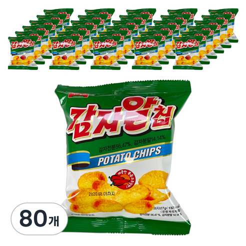 제주농연 감자알칩 매콤한 볶음 고추장맛, 27g, 80개