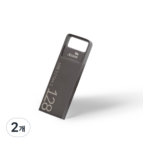 액센 Square USB3.2 Gen1 메탈타입 USB메모리 SK31, 128GB, 2개