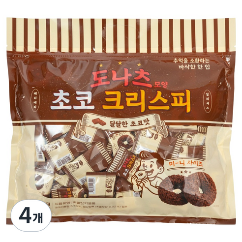 도나츠 모양 초코 크리스피, 500g, 4개