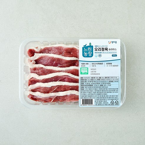 [로켓프레시] 느린농장 무항생제 인증 정다운 오리정육 슬라이스 (냉장), 500g, 1개