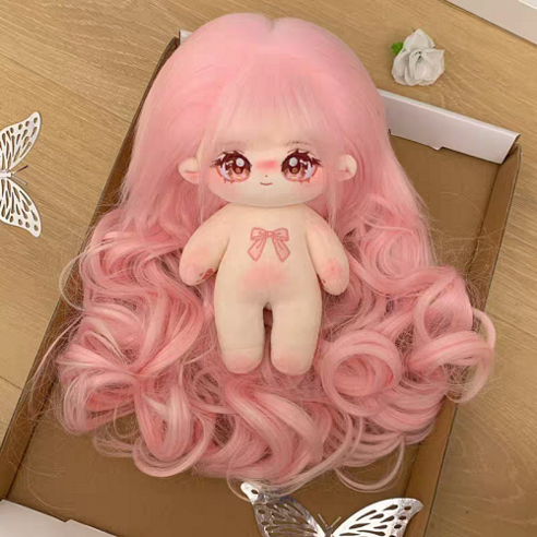 모카돌 솜인형 20cm + 가발 2p 세트, 핑크 제니(솜인형), 핑크(가발), 1세트