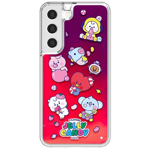 BT21 젤리 캔디 네온 아쿠아 휴대폰 케이스