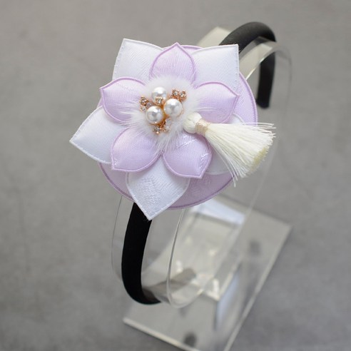 핸날 보슬 꽃송이 장식 배씨 머리띠