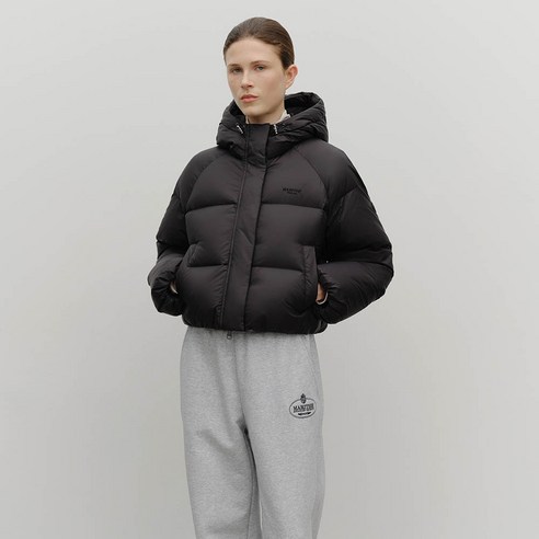 마리떼프랑소와저버 여성용 REGULAR LOGO HOODED CROP 다운자켓