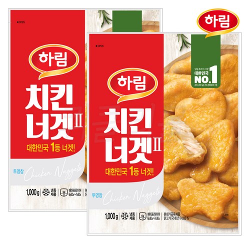 하림 치킨너겟2 1kg, 1kg, 2개