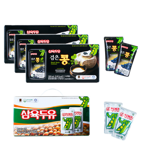 삼육두유 검은콩과 칼슘 오리지널 두유 파우치 190ml 80팩