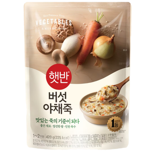 비비고 버섯야채죽 420g 4개, 420g, 4개
