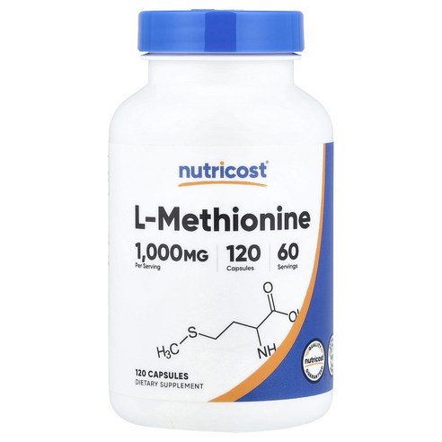 몸관리하세요 겨울입니다 Nutricost l-메티오닌 캡슐 120정(캡슐 1정당 500mg) 특별관리진행