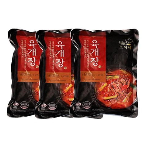 즉석탕 다모아푸드 모아네 육개장600gx3개 1세트