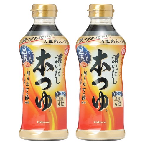 기꼬만 혼쯔유 가쓰오부시 육수 쯔유 일본 500ml x 2개