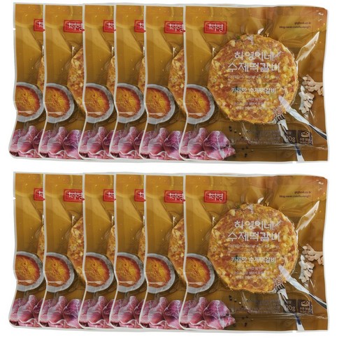 육즙 가득한 하영이네 수제 떡갈비 카레맛, 12개, 120g