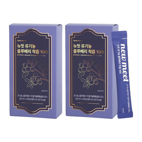 뉴밋 유기농 생과 착즙 블루베리즙 스틱 14p