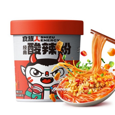 판다식품 식족인 쏸라펀 shizuren 스주런 컵면 새콤매콤 중국솬라펀 130g, 3개