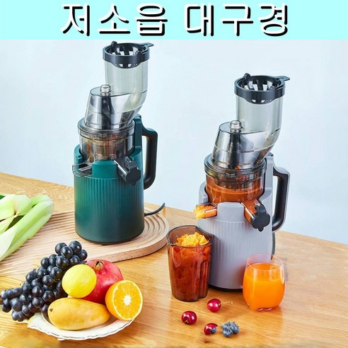 대용량 투입구 원액기 저속 압착 착즙기 프리미엄 가정용 주스기 세척쉬운 5단속도, 회색
