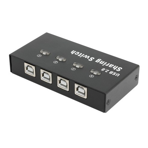 4포트 USB2.0 수동 선택기 USB스위치 키보드 마우스 메모리 프린터 스캐너 노트북 PC 무전원, 단일상품, 1개