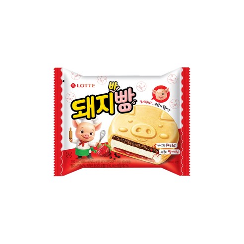 롯데웰푸드 간식 디저트 탕비실 돼지바빵 140ml 16개