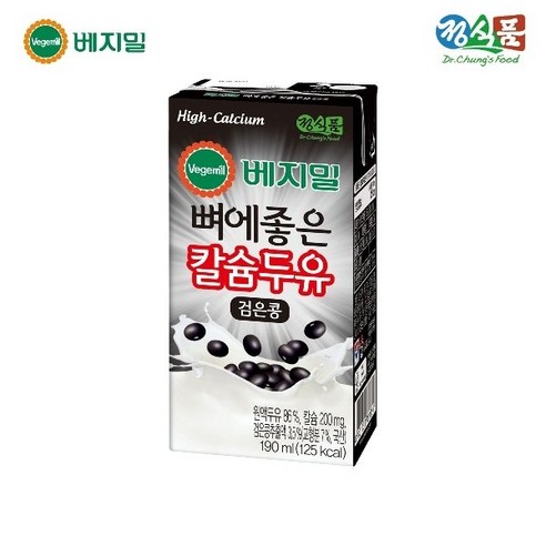 베지밀 뼈에좋은 칼슘 두유 검은콩 190mlx48팩, 190ml, 48개