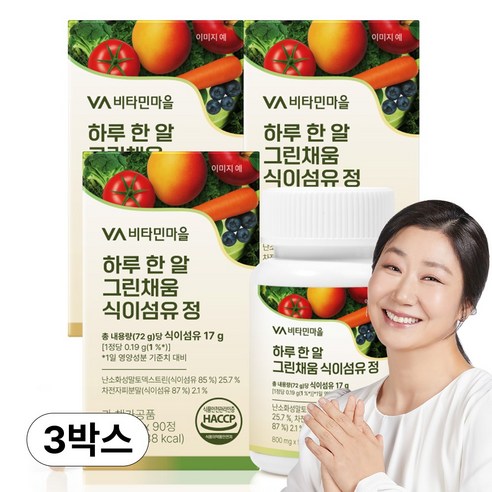 비타민마을 하루 한 알 그린채움 식이섬유 정 90정, 90정, 3개