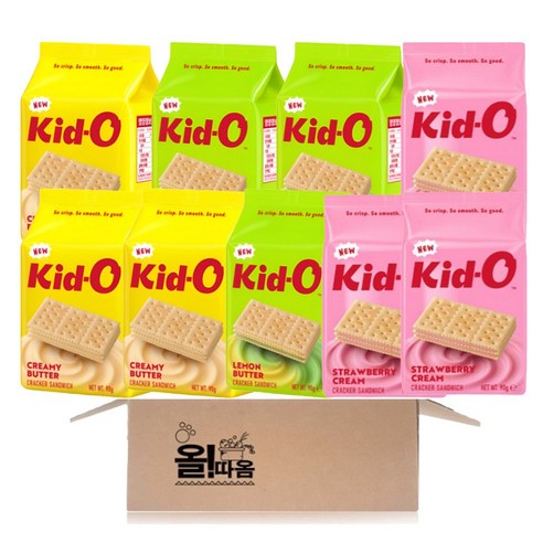 키도 크래커 90g 3종 기획세트 크리미 버터 3입+레몬버터 3입+딸기크리미 3입
