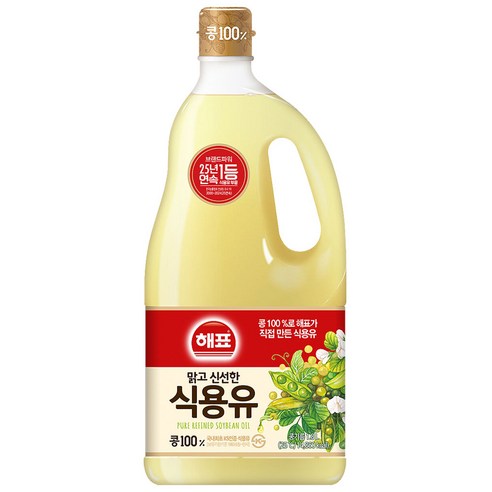 해표 콩기름 식용유, 1.8L, 2개