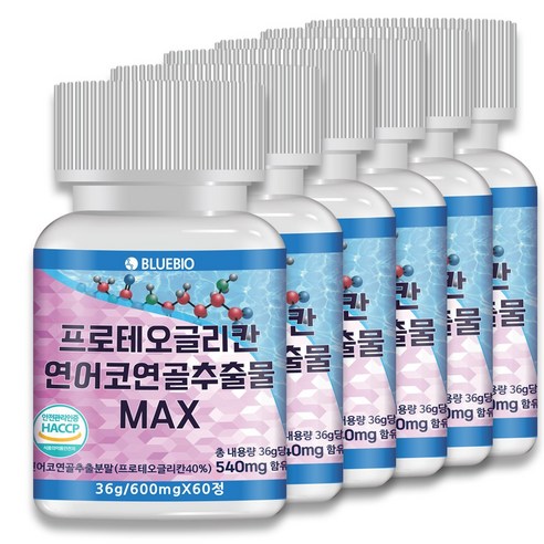 프로테오글리칸 연어코 연골 추출물 MAX 600mg 60정 2형 콜라겐 콘드로이친 글루코사민 류신 함유