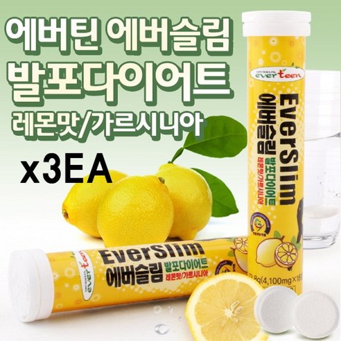 everteen EverSlim 에버틴 에버슬림 발포다이어트 레몬맛, 18정, 6개