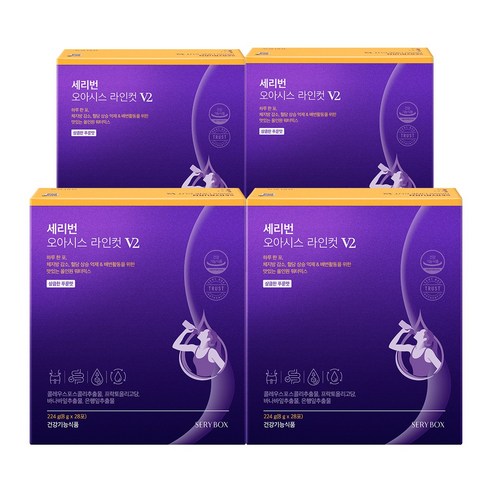 세리박스 세리번 오아시스 라인컷 V2 푸룬맛 28포, 224g, 4개