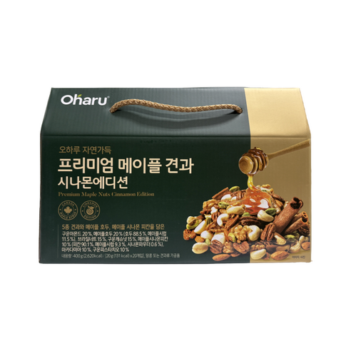 오하루 프리미엄 메이플 견과 시나몬 에디션 20개입 1박스 400g, 400g, 1개