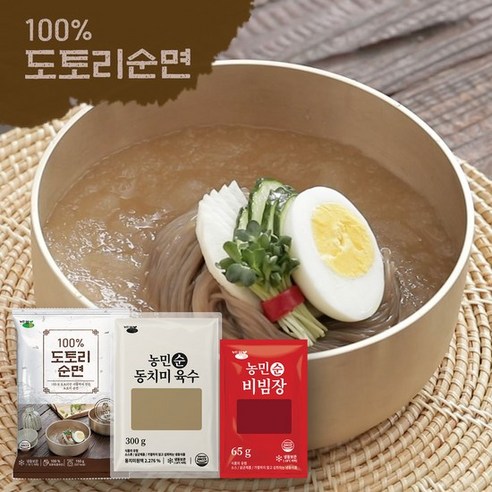 김영근 명인의 100%도토리면 12팩 (동치미육수 6 + 비빔장 6)