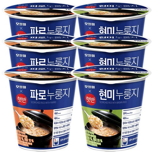 오쌀미 햇반누룽지30g (파로+현미), 3세트, 60g